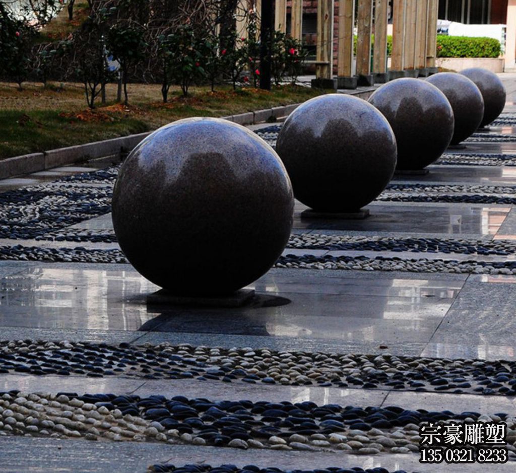路障石球，市政園林阻車石，人車分離石頭擺件